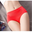 [10630] W-CD001 Celana Dalam Wanita Briefs Elastis Seamless Mid Waist Bahan Katun CD01 Pakaian Dalam (W-CD001-25 Red)