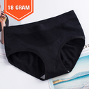 [11227] W-CD001 "Clear Stock" Celana Dalam Wanita Briefs Elastis Seamless Mid Waist Bahan Katun CD01 Pakaian Dalam (W-CD001-18 Black)