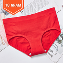 [11229] W-CD001 Celana Dalam Wanita Briefs Elastis Seamless Mid Waist Bahan Katun CD01 Pakaian Dalam (W-CD001-18 Red)