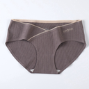 [10634] W-CD002 "Clear Stock" Celana Dalam Wanita Hamil Katun Menyerap Keringat CD Pinggang Rendah Tanpa Jahitan Pakaian Dalam (W-CD002-Brown)