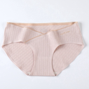 [10635] W-CD002 "Clear Stock" Celana Dalam Wanita Hamil Katun Menyerap Keringat CD Pinggang Rendah Tanpa Jahitan Pakaian Dalam (W-CD002-Cream)