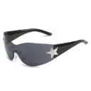[11476] PL-WW029 Kacamata Lensa Warna Warni Olahraga Berkendara Dengan Motif Bintang (New Product) (PL-WW029-Black)