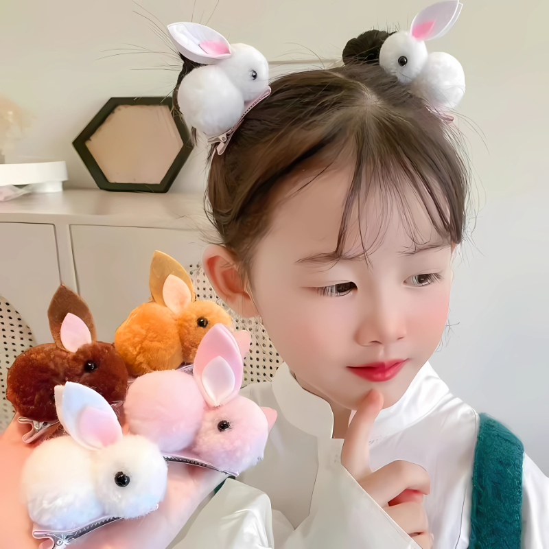 JR-A004 Jepit Rambut Kelinci Rabbit Hair Accessories - Jepit Rambut Versi Klip Untuk Anak Perempuan