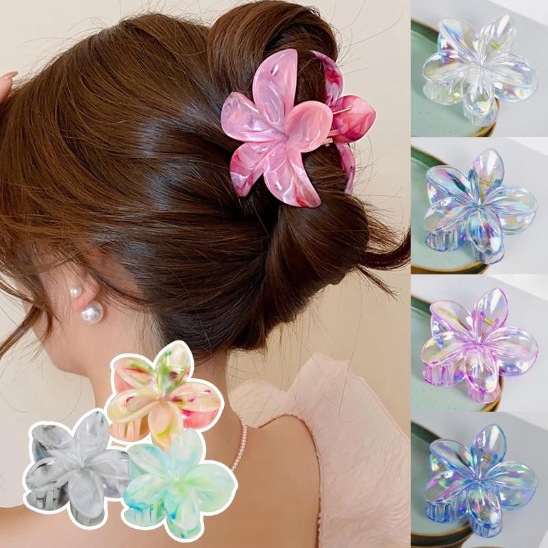 JR-A014 Jepit Rambut Model Bunga Kamboja Khas Bali Dengan Marble Pattern
