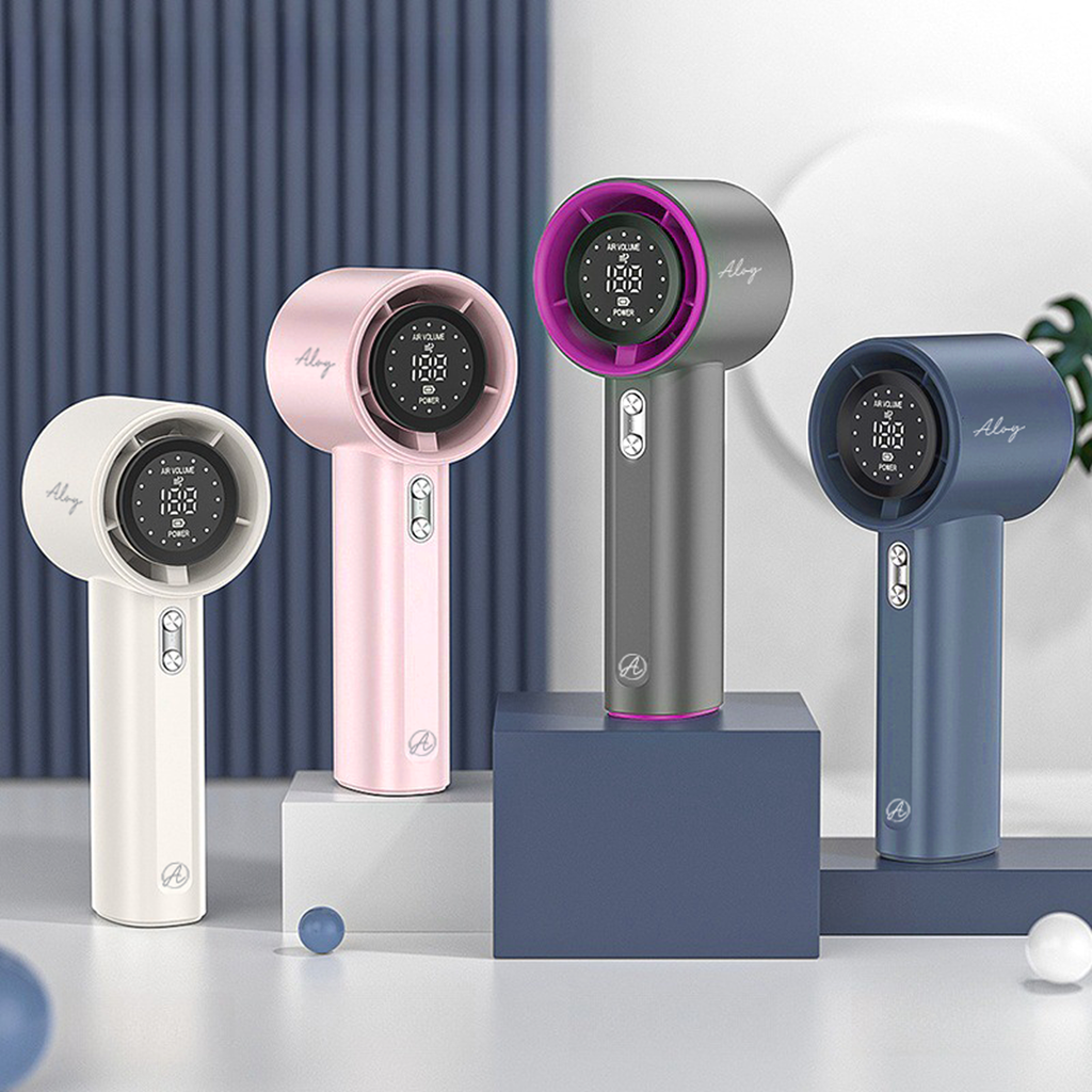 K-AP002 Kipas Angin Genggam Portabel Turbo Dengan 100 Level Power Digital Display Adjustable Turbo Rechargeable Type C