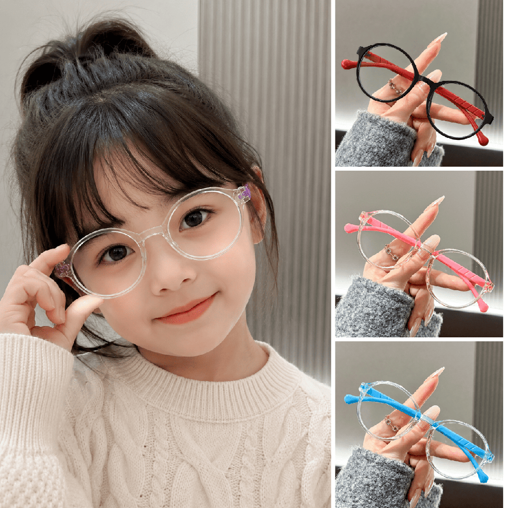 PL-AR026A Kacamata Anak Anti Radiasi New Style Silicone Flat Glasses for Boys and Girls (New Product)