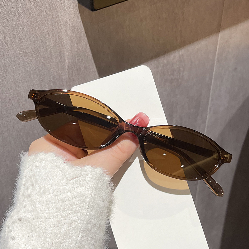 PL-H047 Kacamata Hitam Fashion Oval Retro Korean Look Sunglasses Vintage Fashion Wanita
