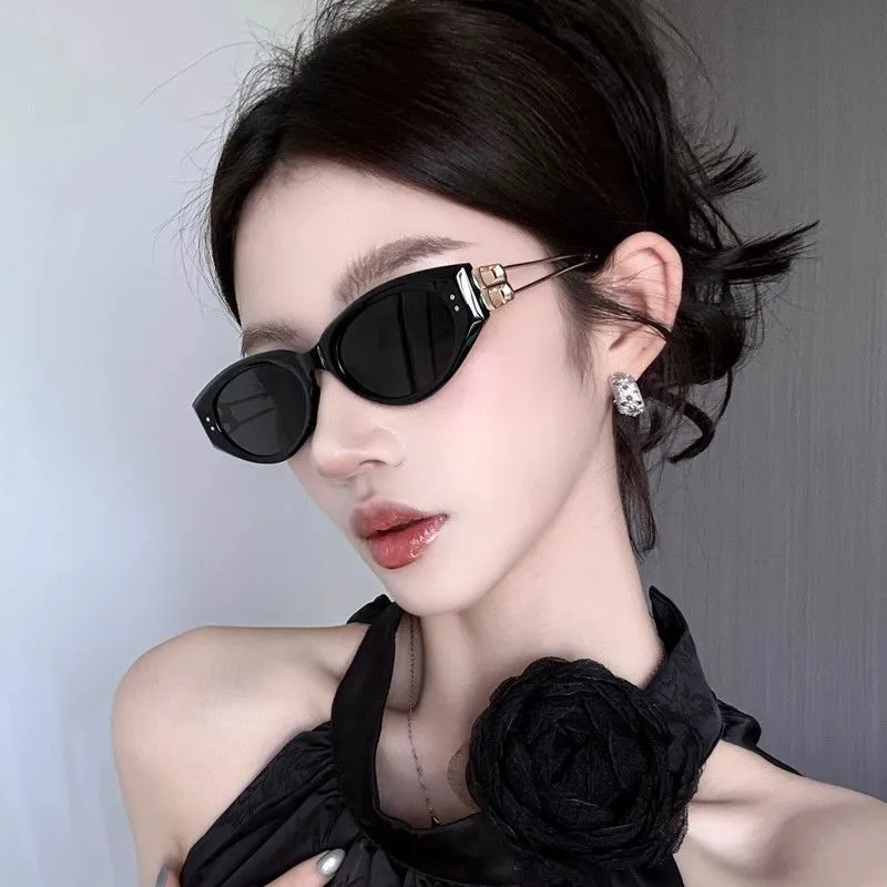 PL-H051 Kacamata Hitam Cat-Eye Sunglasses for Women Korean Cross-Border (New Product)