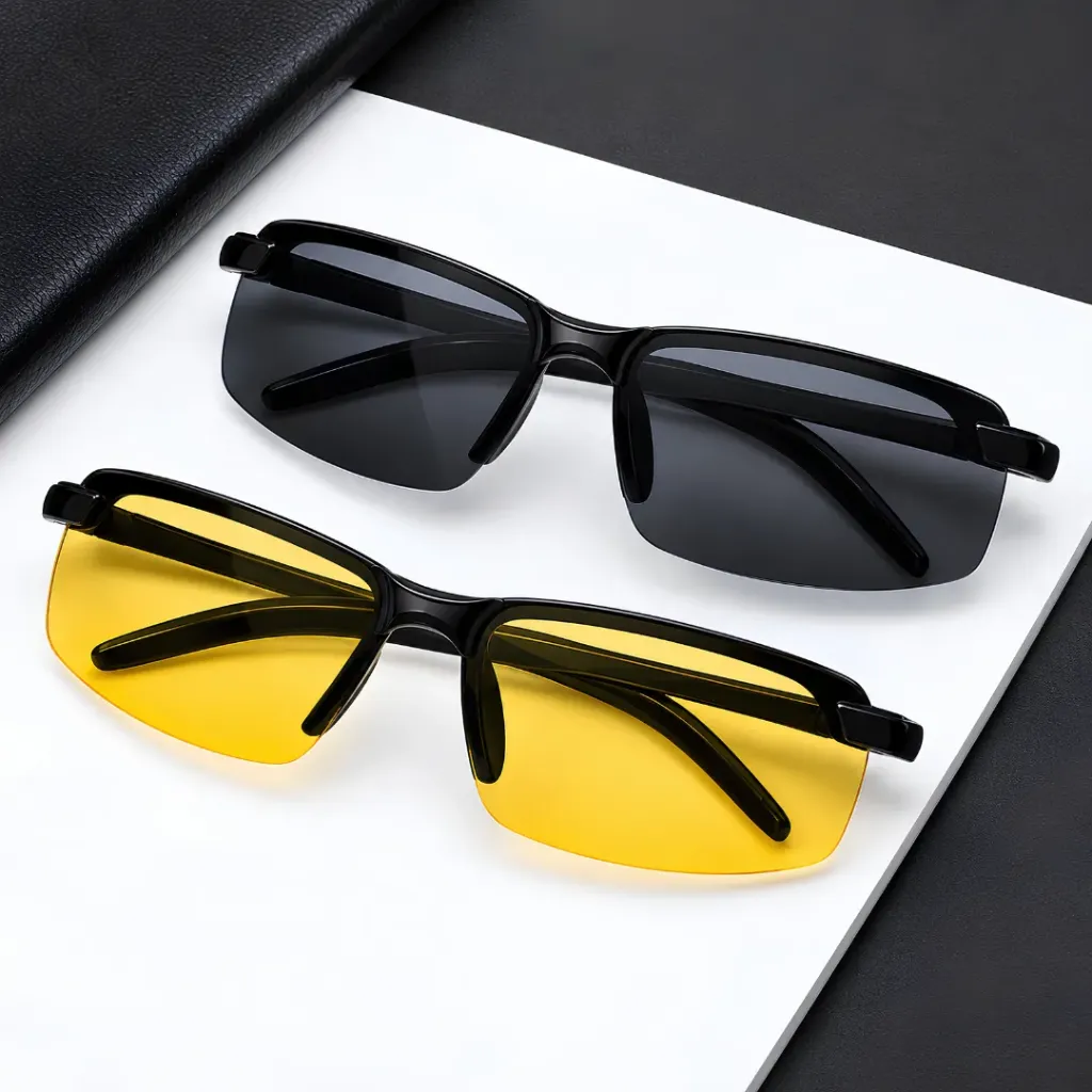 PL-WW031 Kacamata Pria Night Vision Anti Silau Siang Anti Glare Day Sport Sunglasses (New Product)