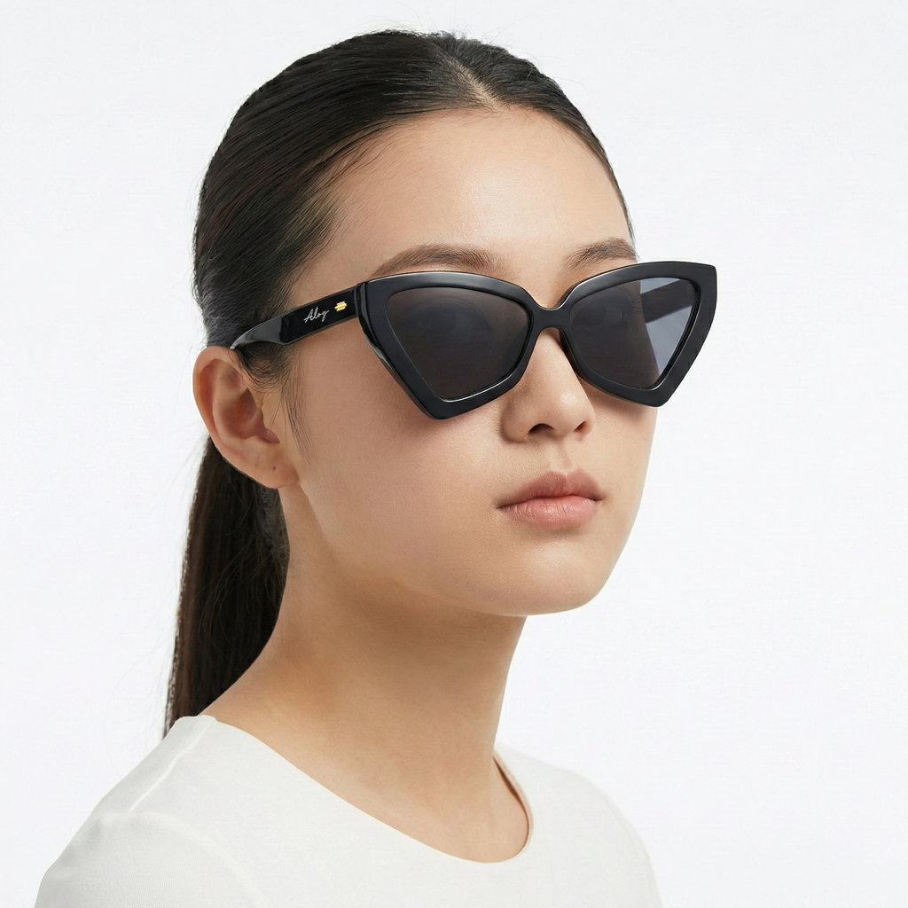 PL-WW018-P1 Kacamata Premium Eksklusif Wanita Retro Cat Eye Klasik Minimalis New Edition